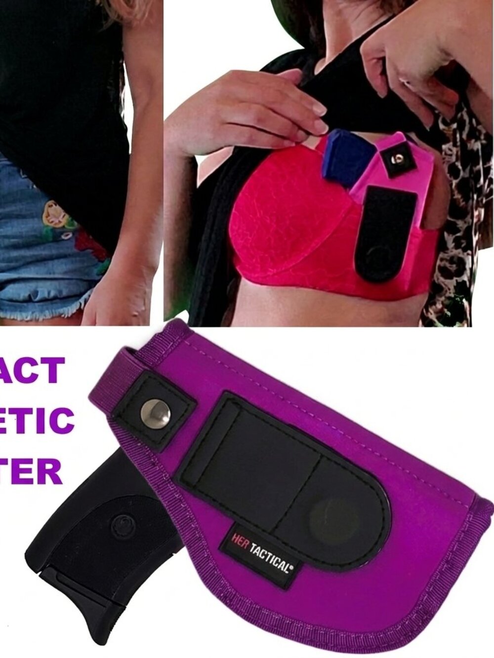 HER TACTICAL Magnetic Holster for Compact & Micro Sized Guns - PURPLE